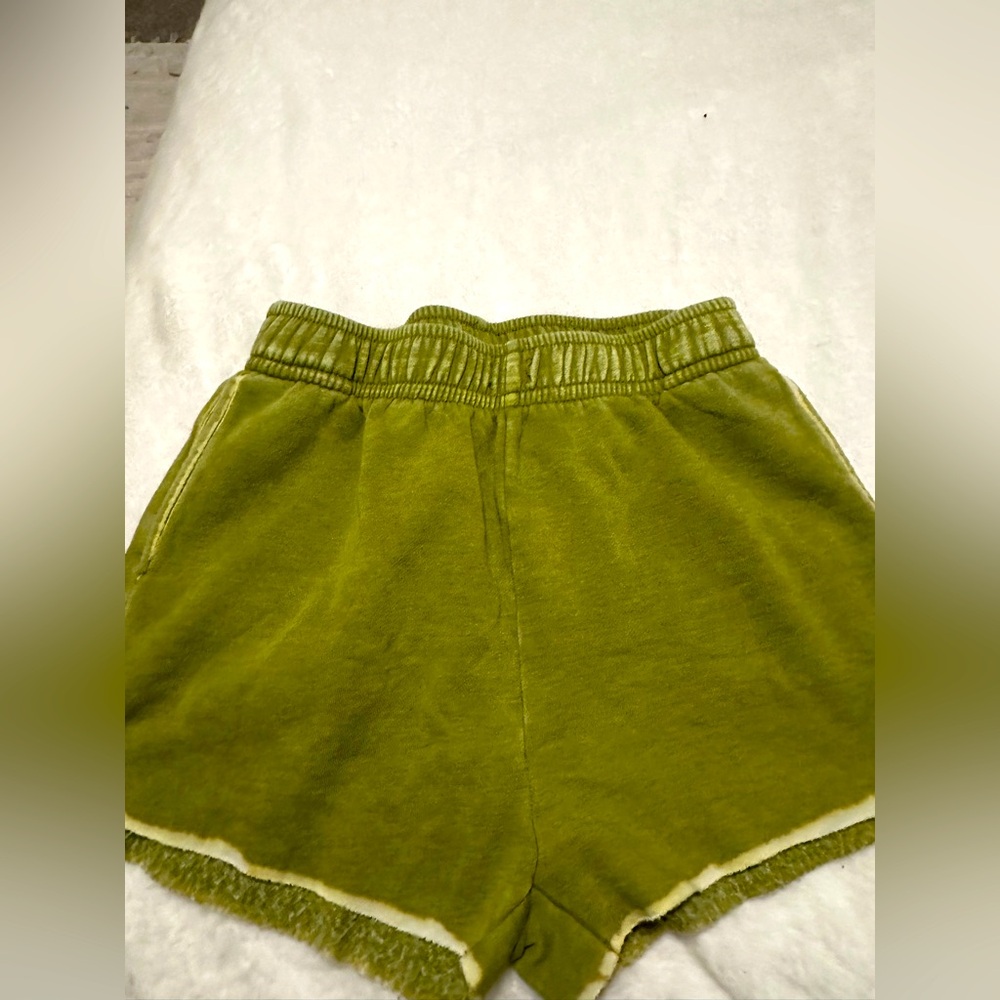 Olive Green Fleece Shorts